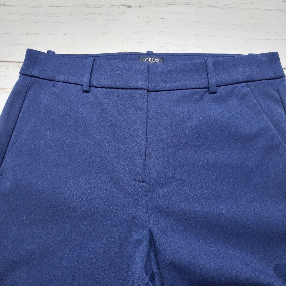 J Crew Petite Kallie Straight Leg Ankle Pants Navy Blue Cotton Blend Corpcore 8P - Picture 5 of 11